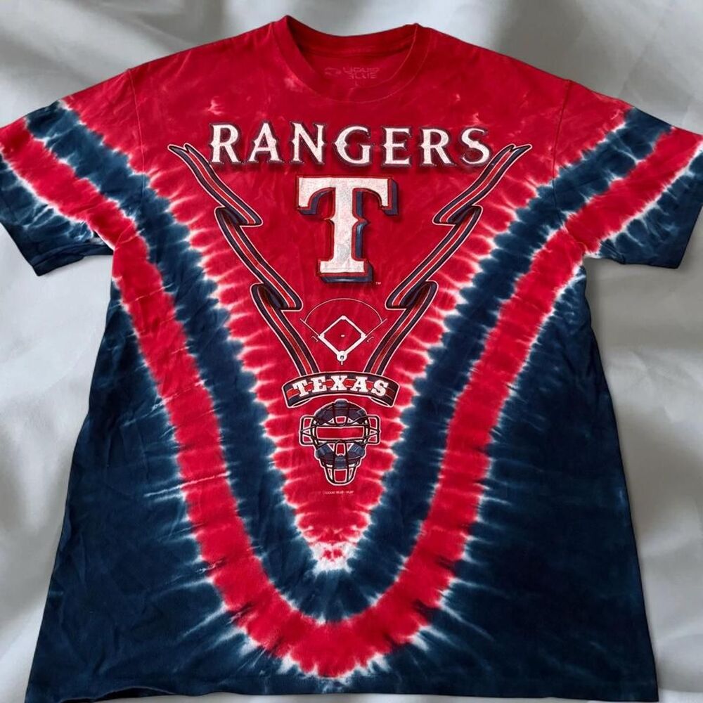 Liquid-blue Men's Tie-Dye Texas Rangers T-shirt